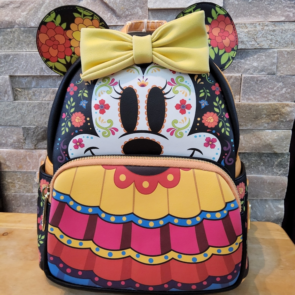 Disney Minnie Mouse Dia de los Muertos Sugar Skull Cosplay Mini Backpack